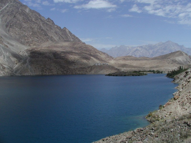 Satpara Lake near Skardu with turquoise water and snow-capped peaks