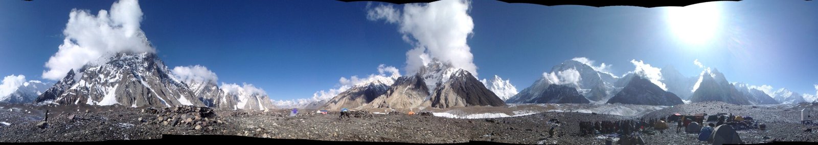 Concordia in the Karakoram, the confluence of the Baltoro and Godwin-Austen glaciers near K2