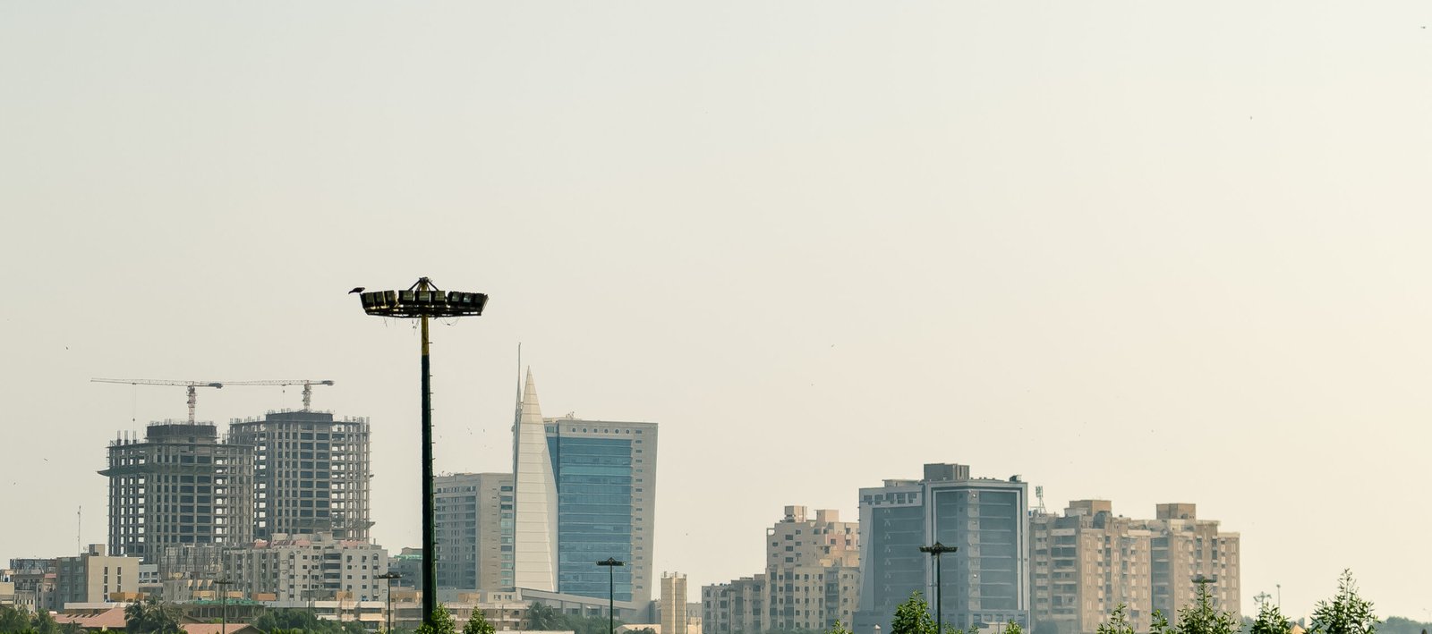 Karachi skyline view from Clifton showing modern high-rises