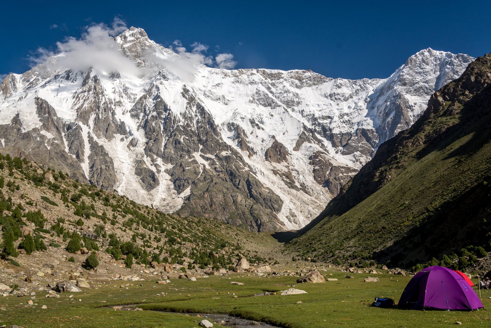 Nanga Parbat Rupal Face seen from base camp near Fairy Meadows