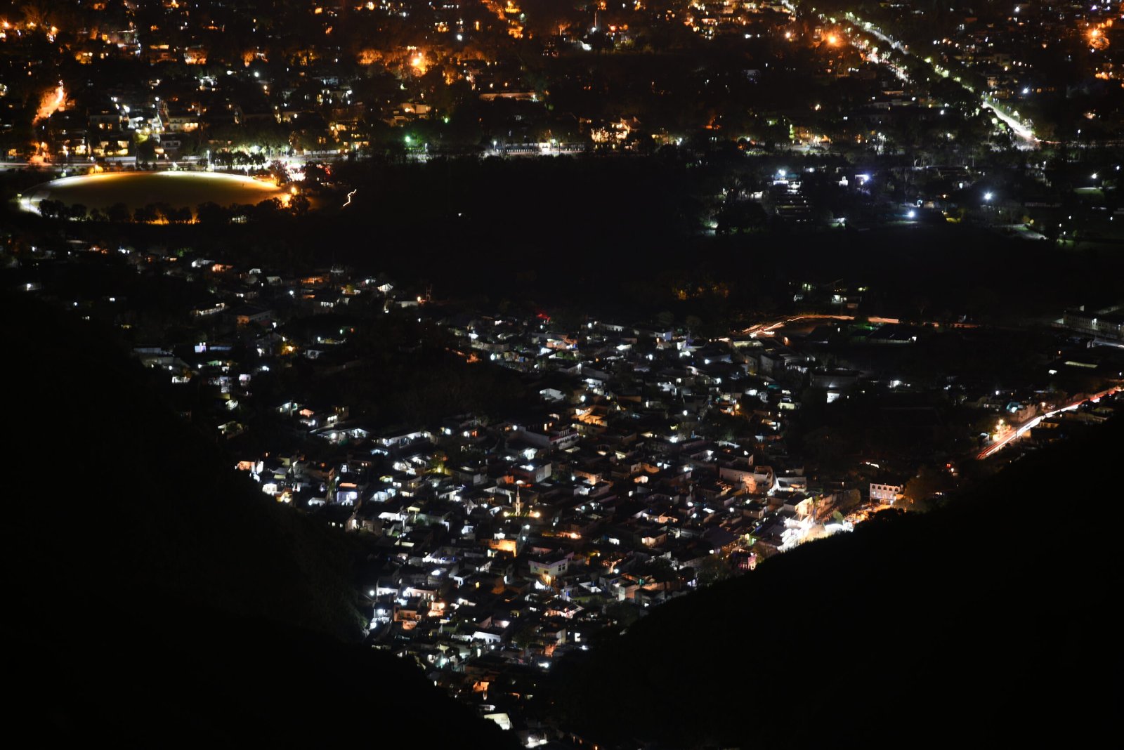 Night view of Saidpur Village near Islamabad showing its historic buildings